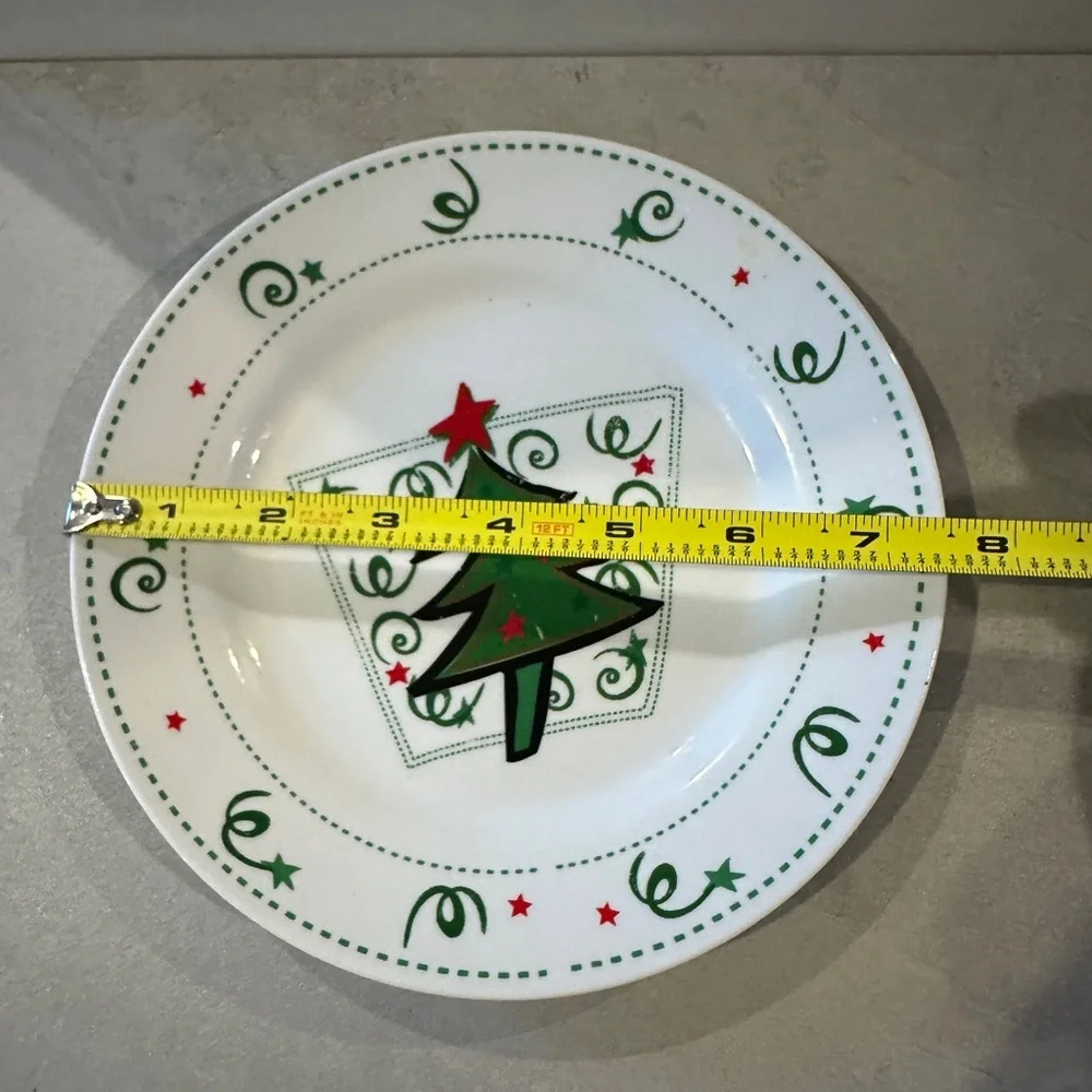 Vintage Atico International USA, Inc 8” Plate & Bowl Christmas Tree Set